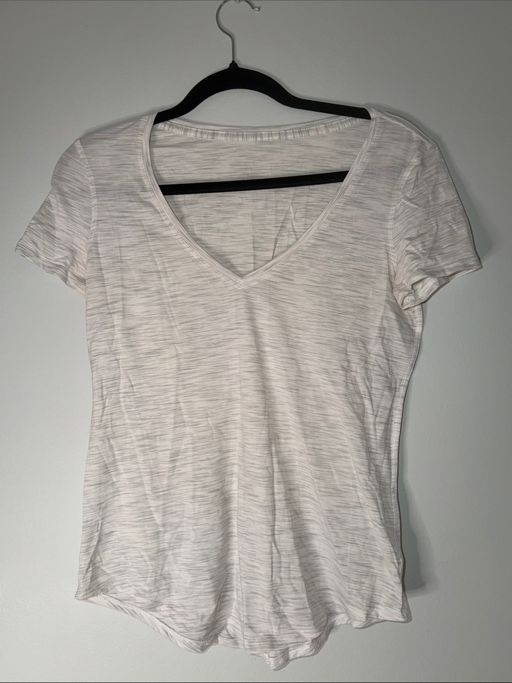 lululemon athletica White V-Neck Short Sleeve Tee